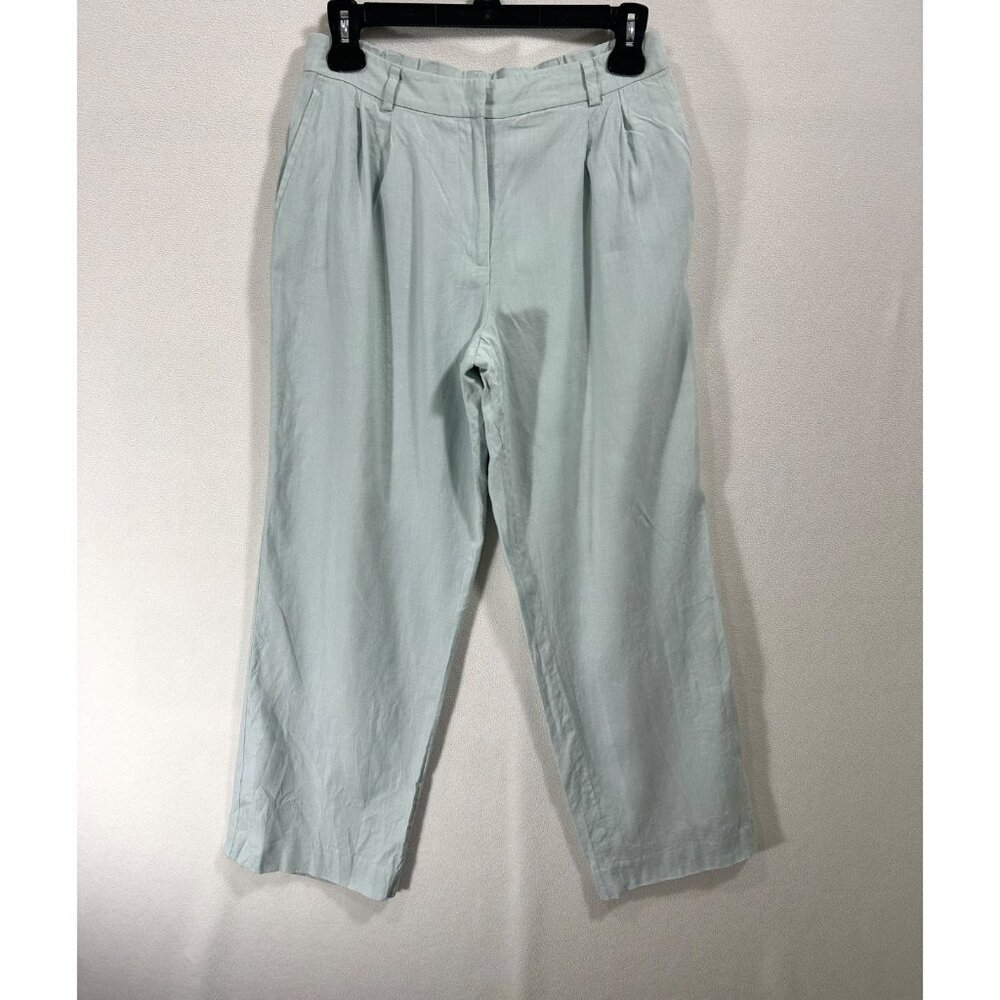 Talbots Petite Mint Blue Linen Blend Trousers 4